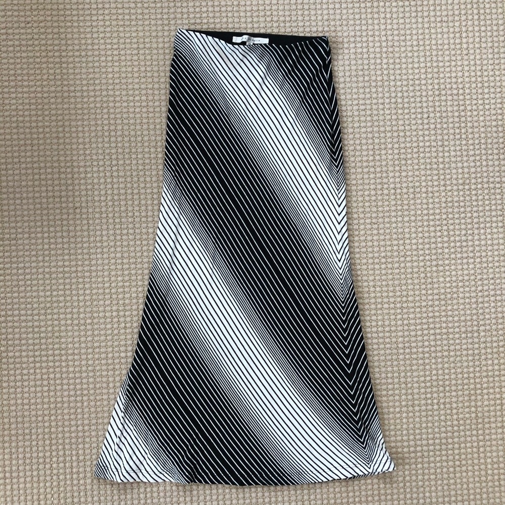 Max Studio Variegated Stripes Jersey Maxi Skirt